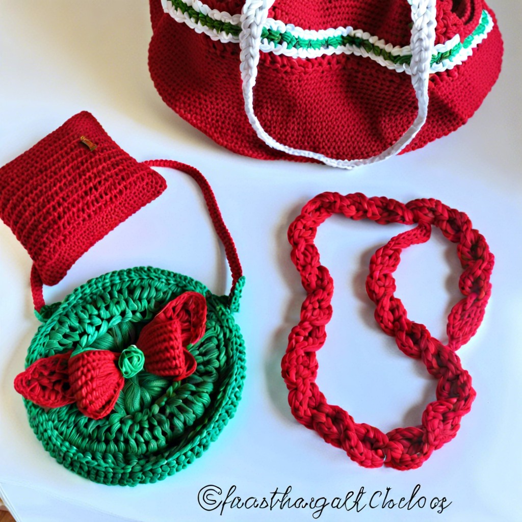 seasonal finger crochet projects e.g. christmas garlands summer beach bags