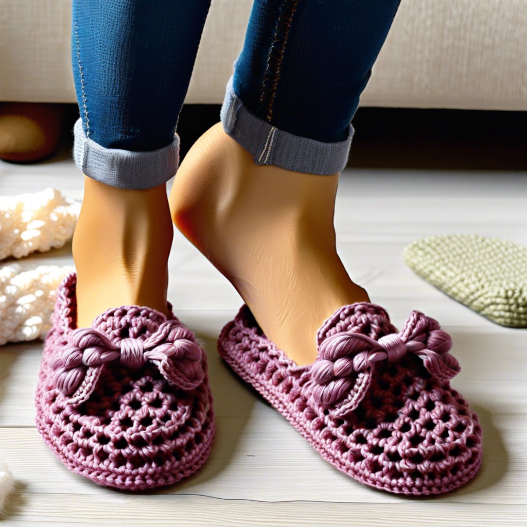 shell stitch slippers