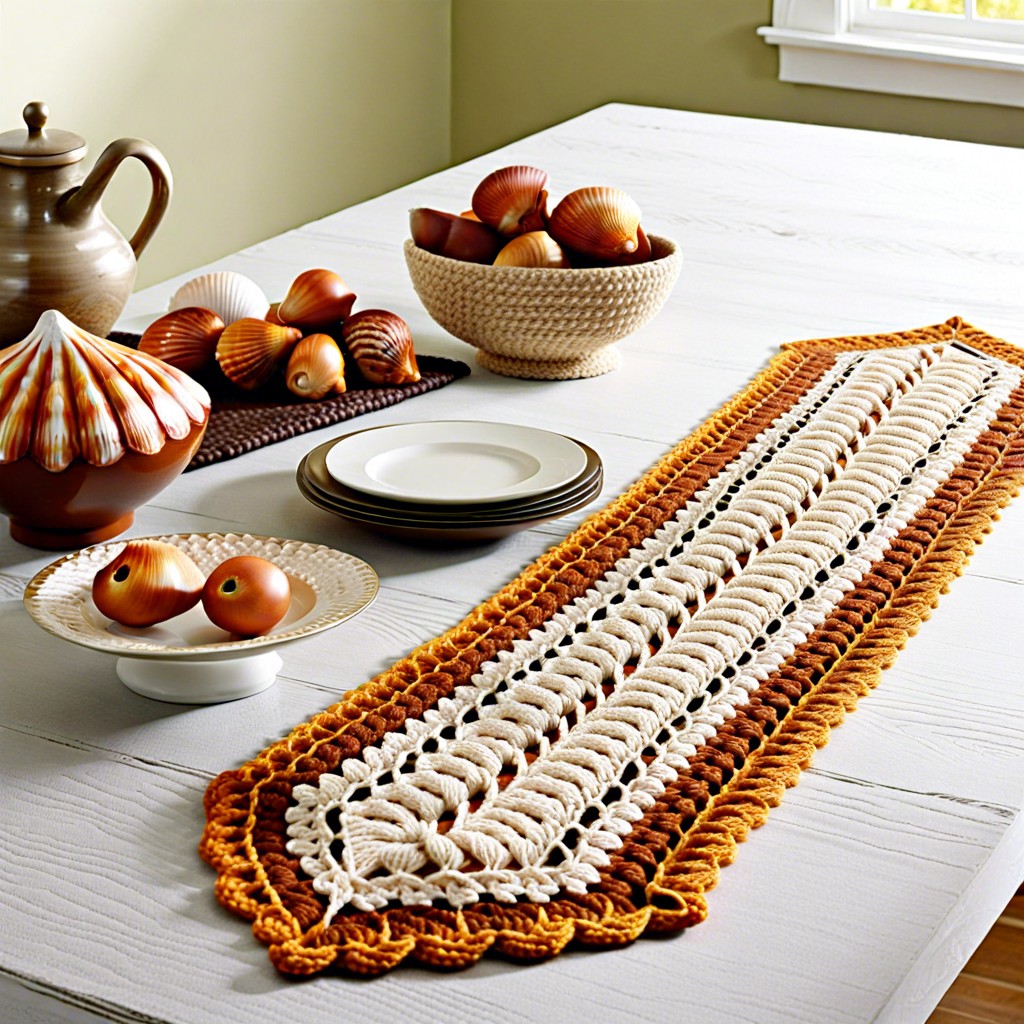 shell stitch table runner