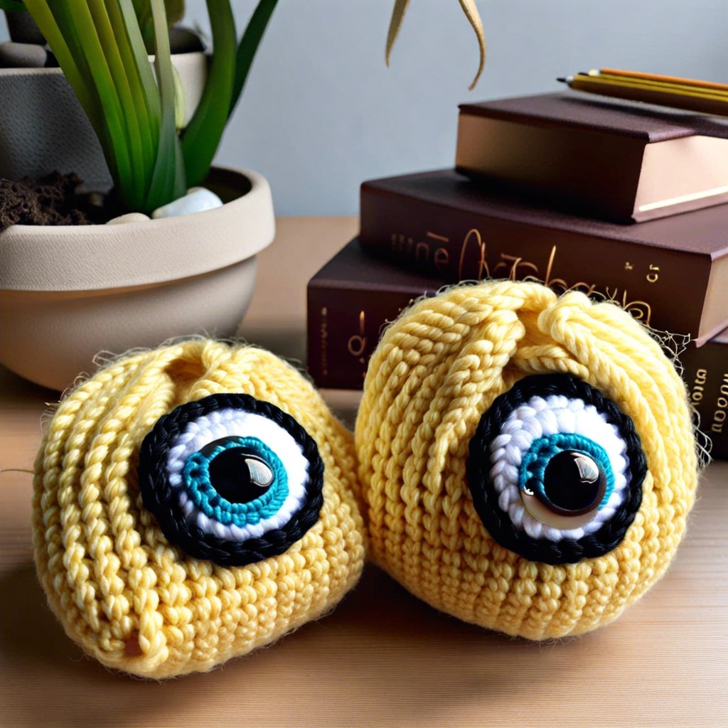 simple knot and stitch eyes
