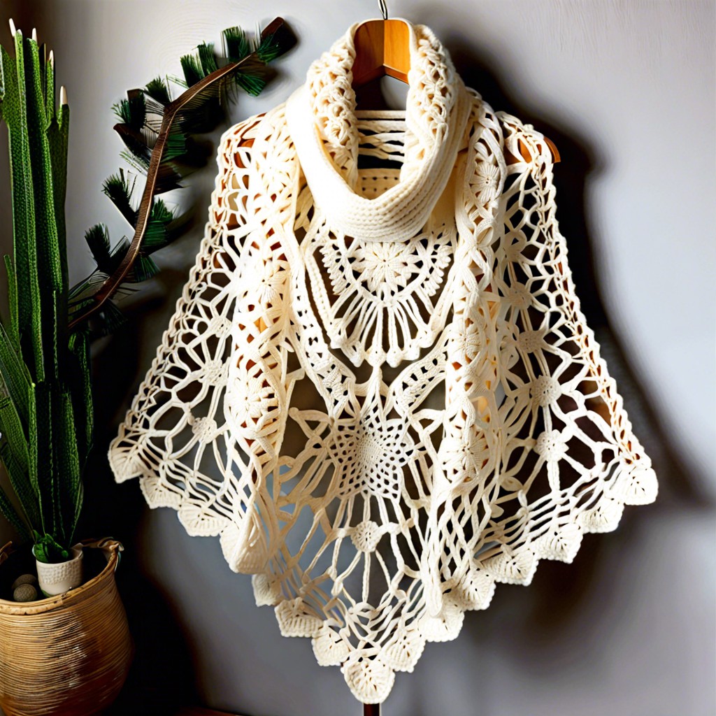 snowflake lace winter shawl