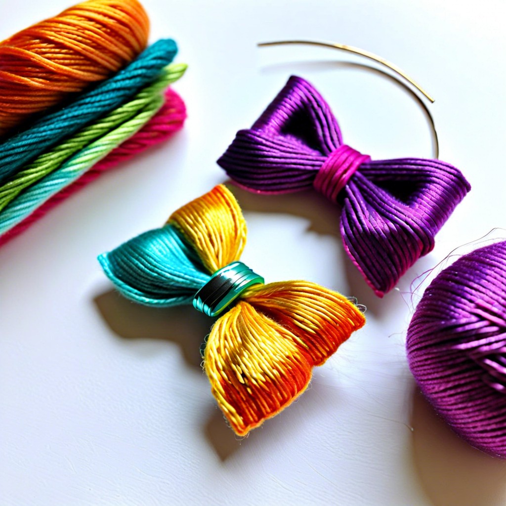 sparkly yarn bow