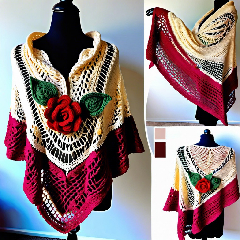spiral roses tunic shawl