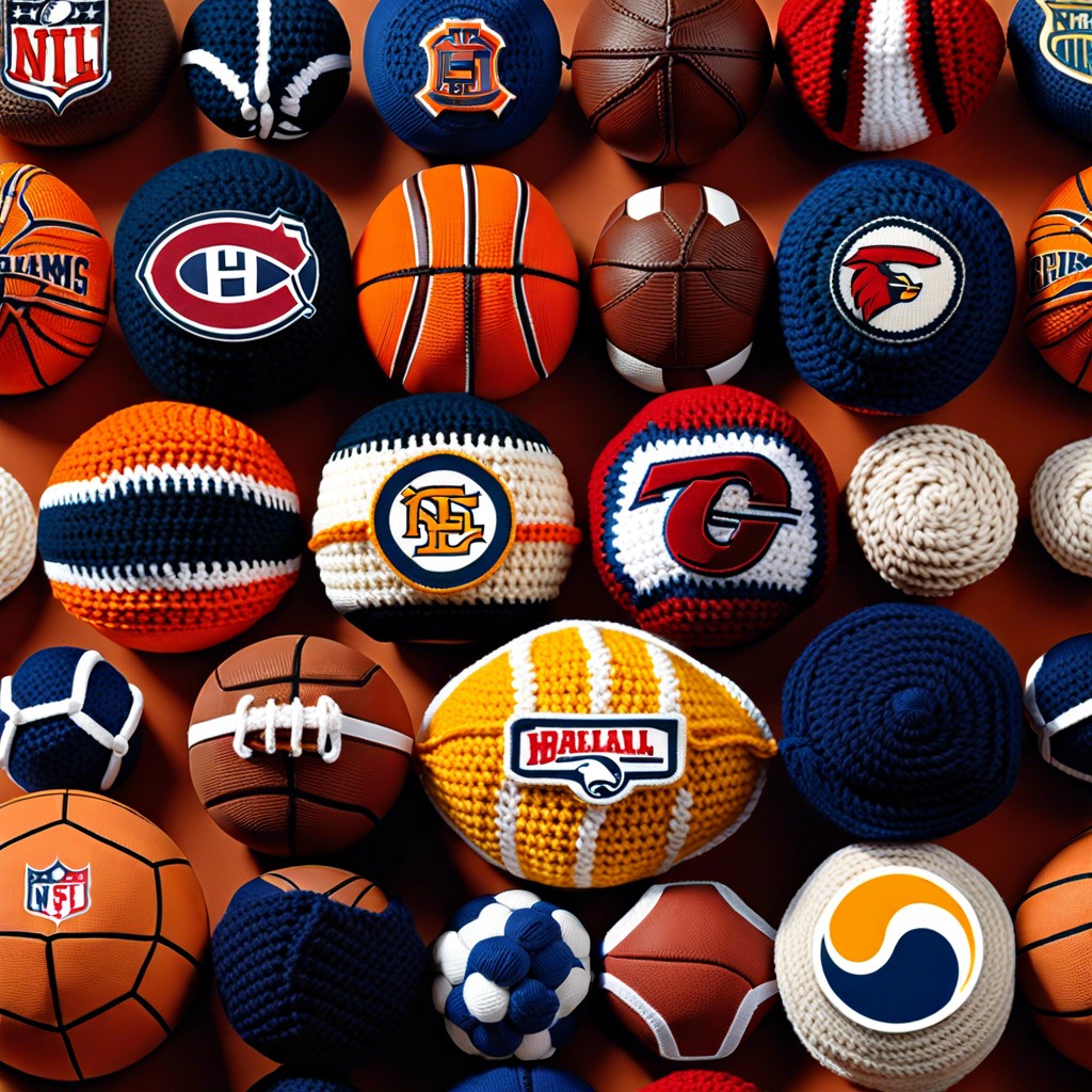 sports team logo crochet balls