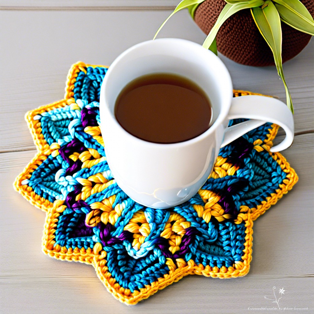 star shaped crochet coasters