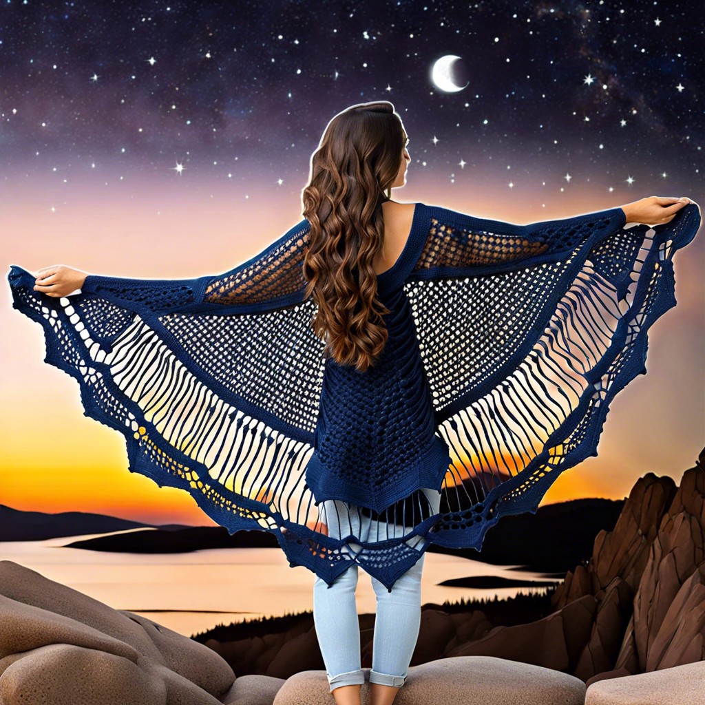 starry night sky square shawl