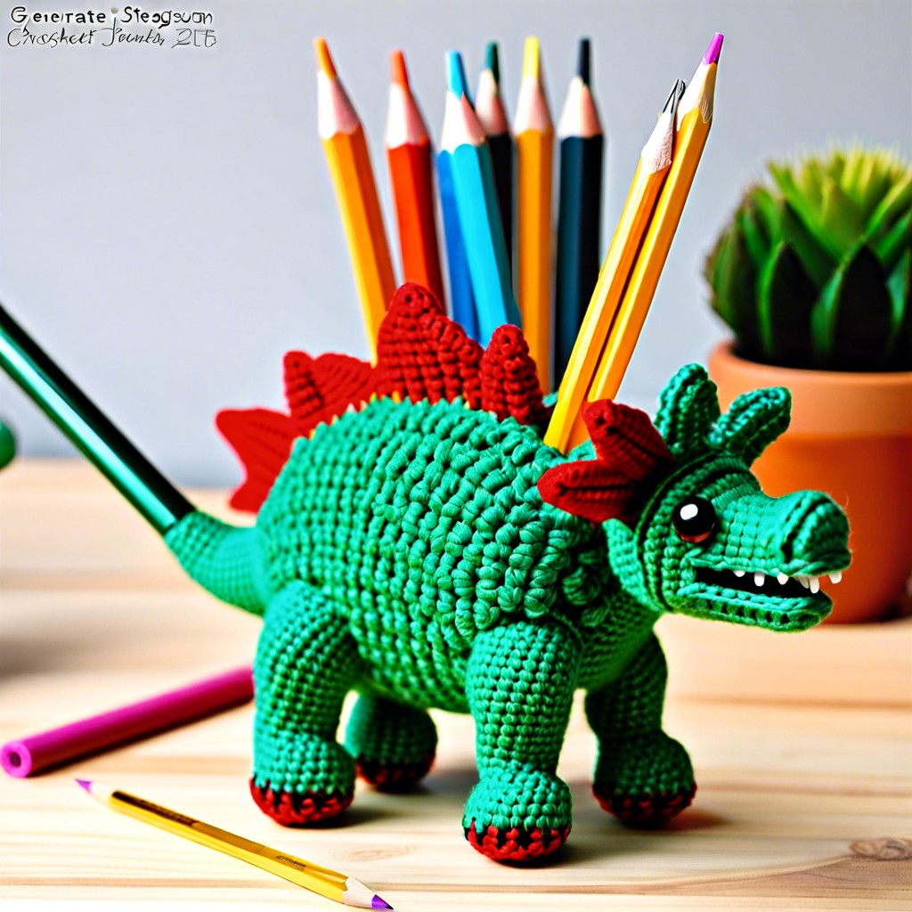stegosaurus pencil holder