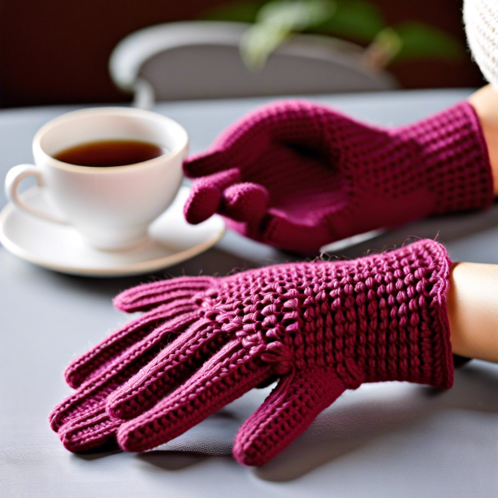 streamlined crochet gloves
