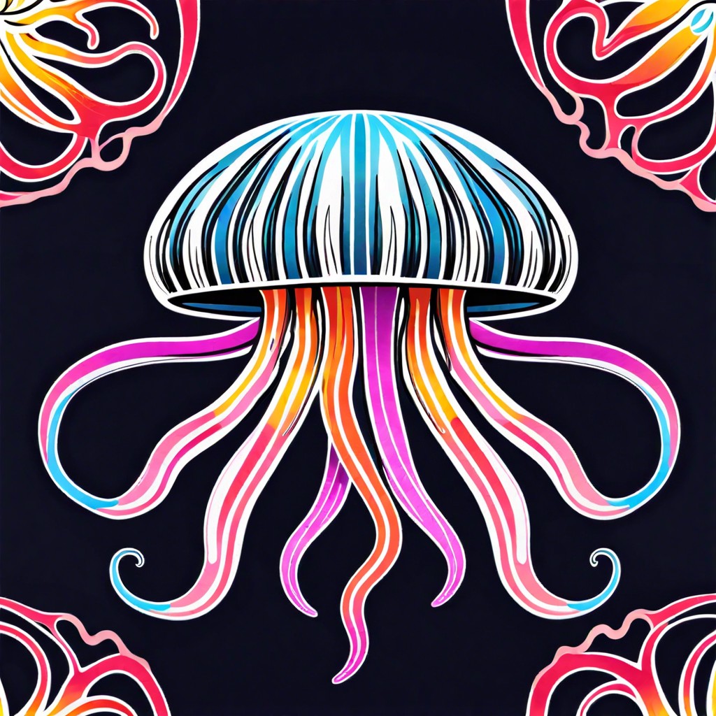 striped tentacles jellyfish