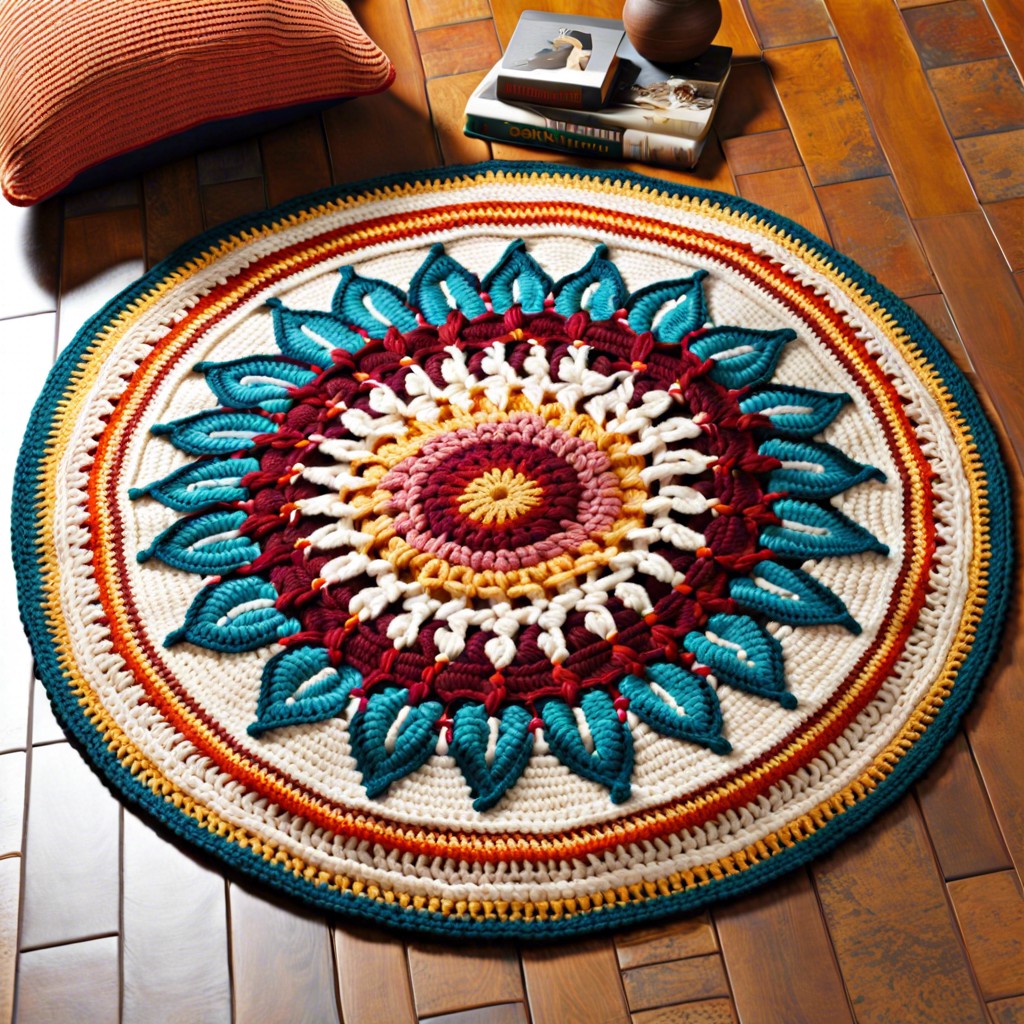 sunburst motif rug