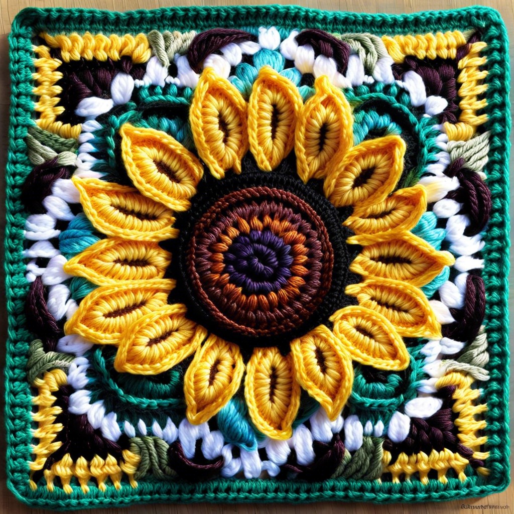 sunflower center granny square