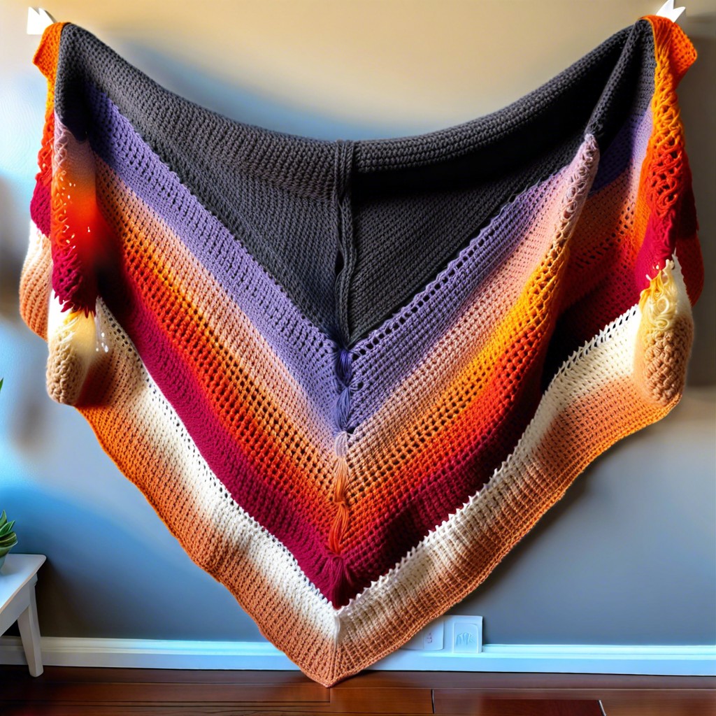 sunset gradient triangle shawl