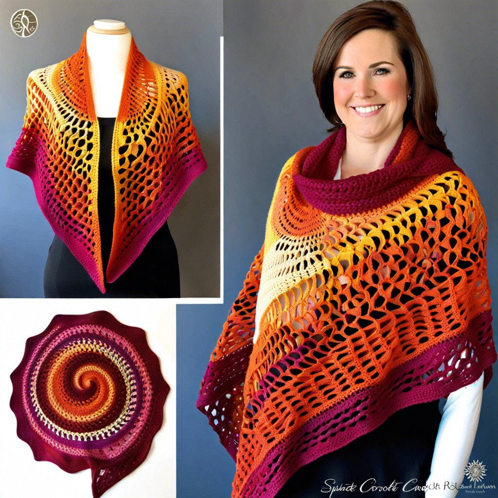 sunset spiral shawl