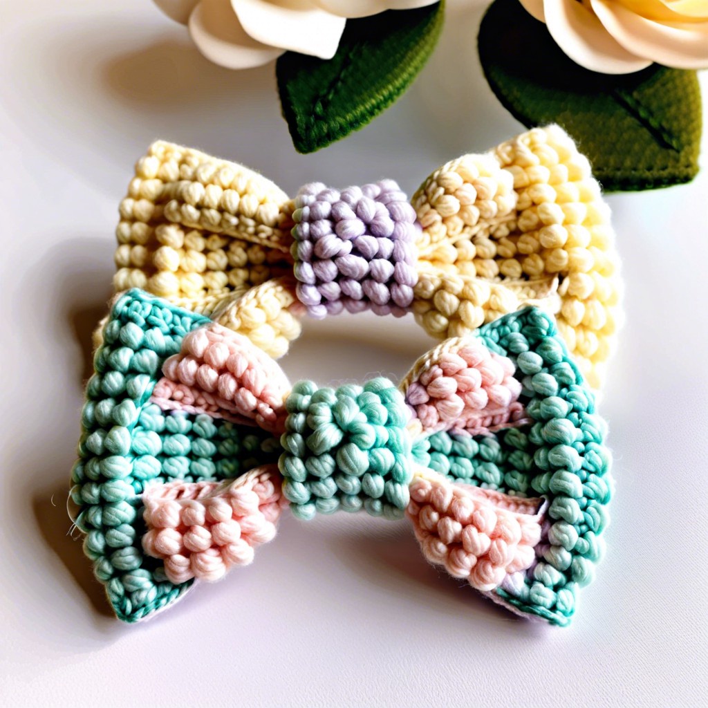 textured bobble bow
