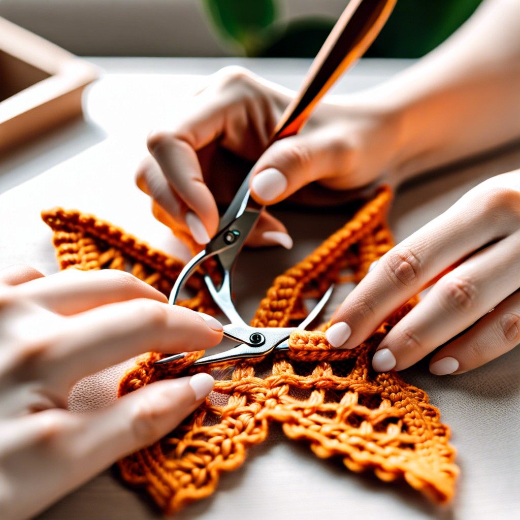 the 3 steps to fasten off your crochet project