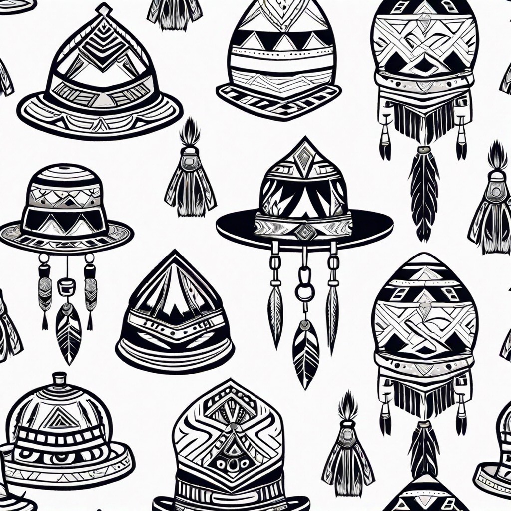 tribal patterns on hats