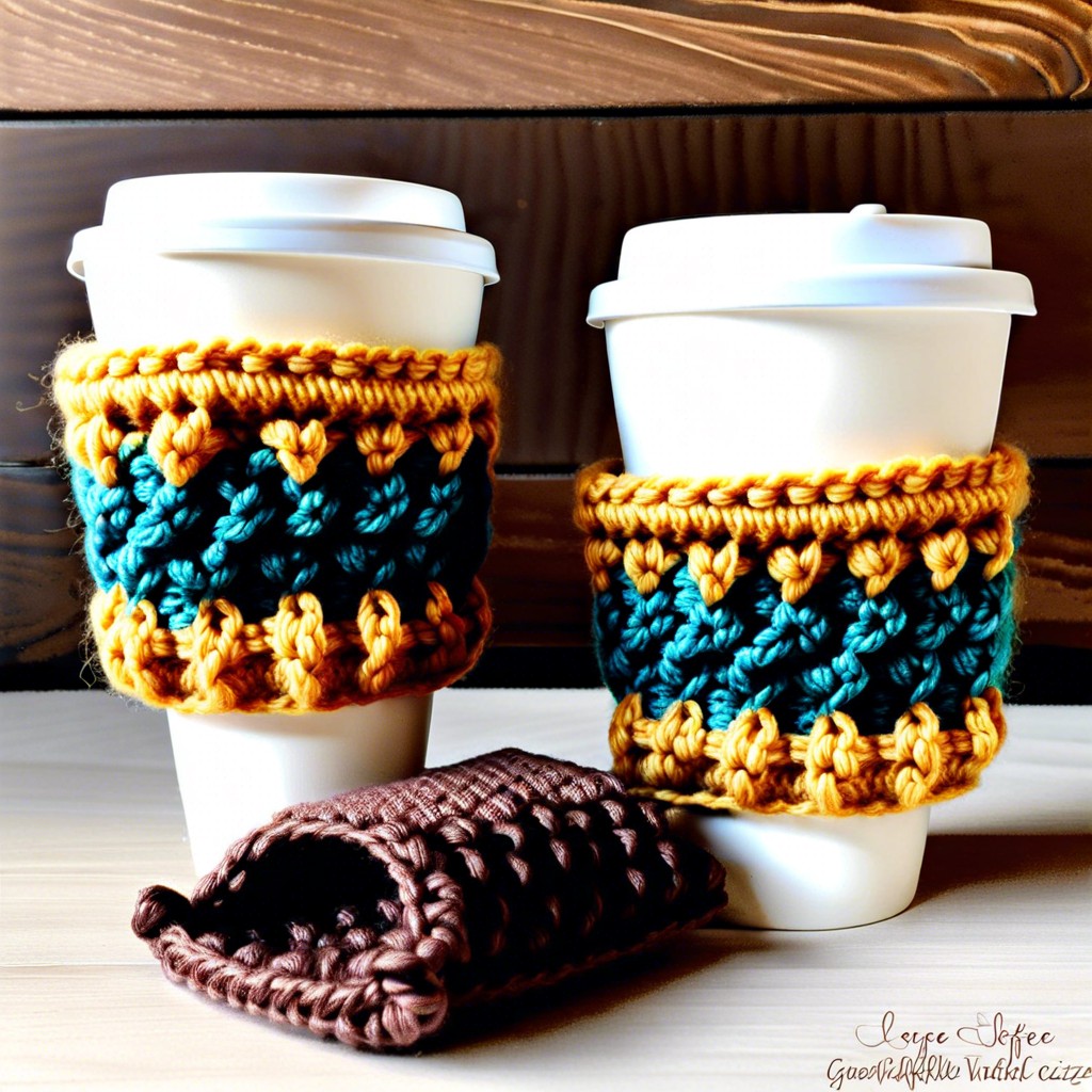 waffle stitch coffee cup cozies