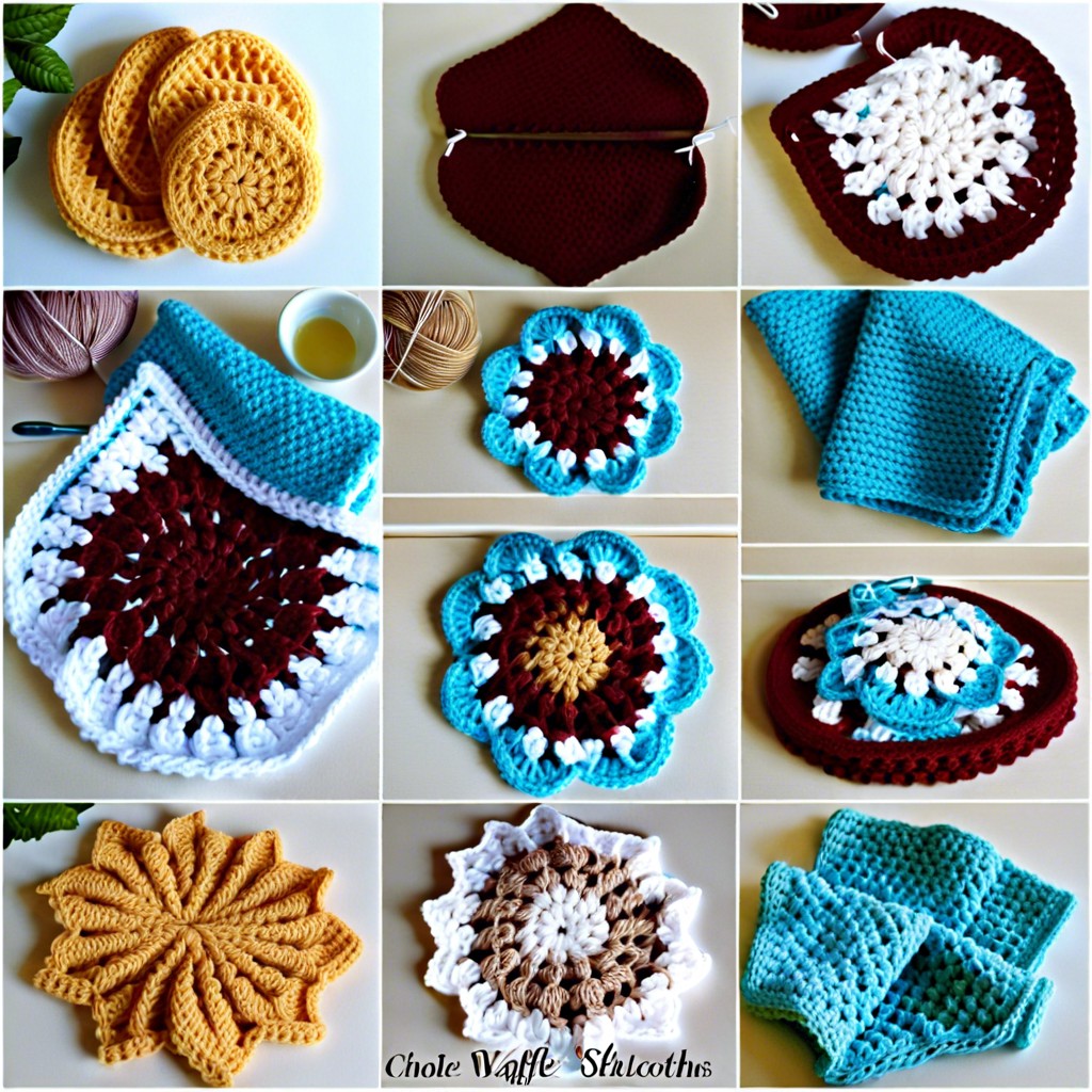 waffle stitch washcloths and dishcloths