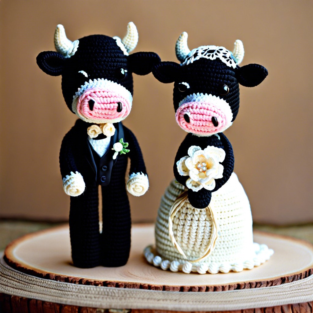 wedding cow cake toppers