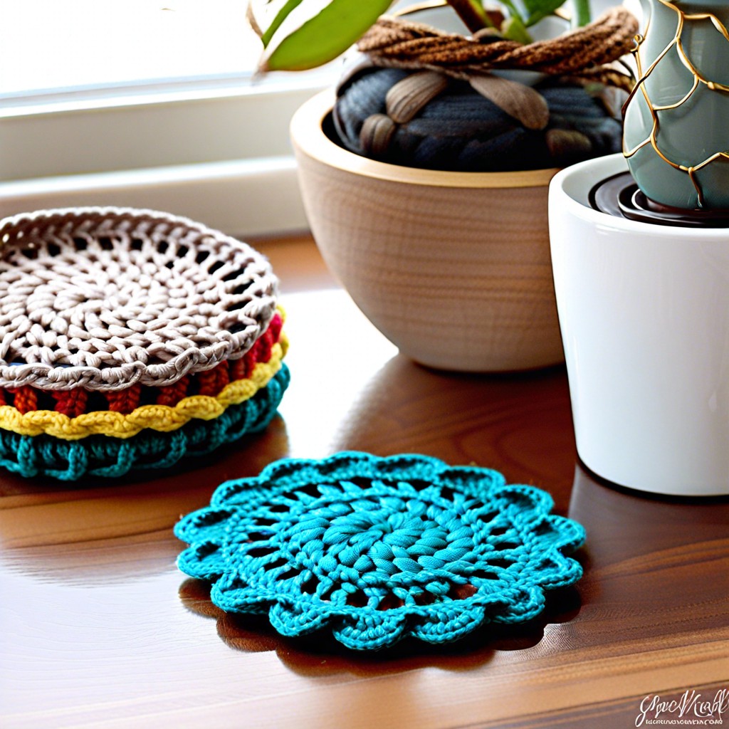 whip stitch crochet coasters