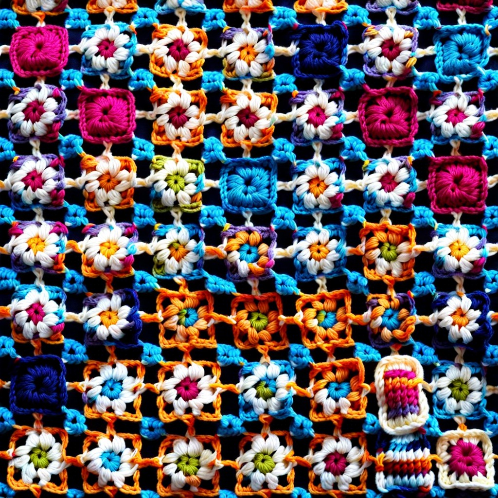whip stitch crochet granny squares