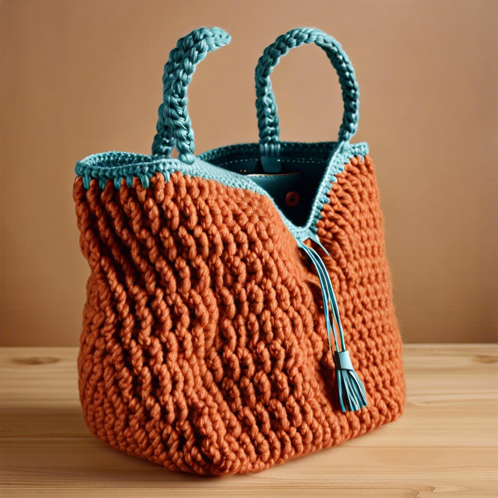 whip stitch crochet tote bag seams