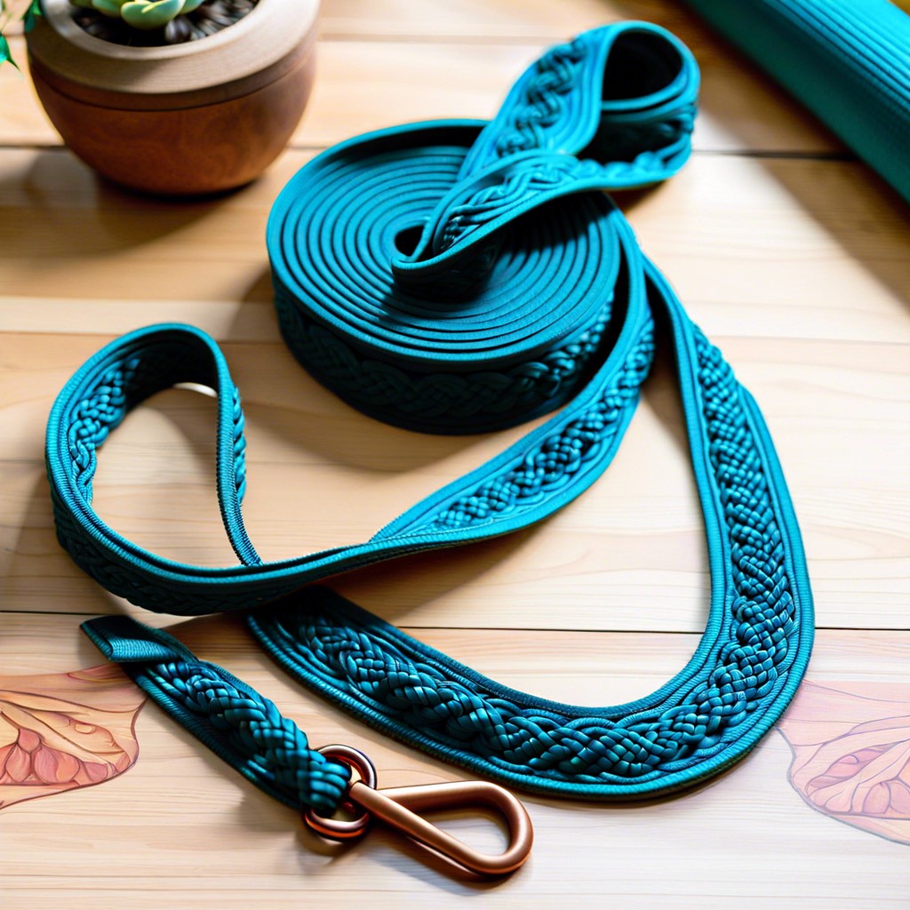 yoga mat strap embellished with magic knots