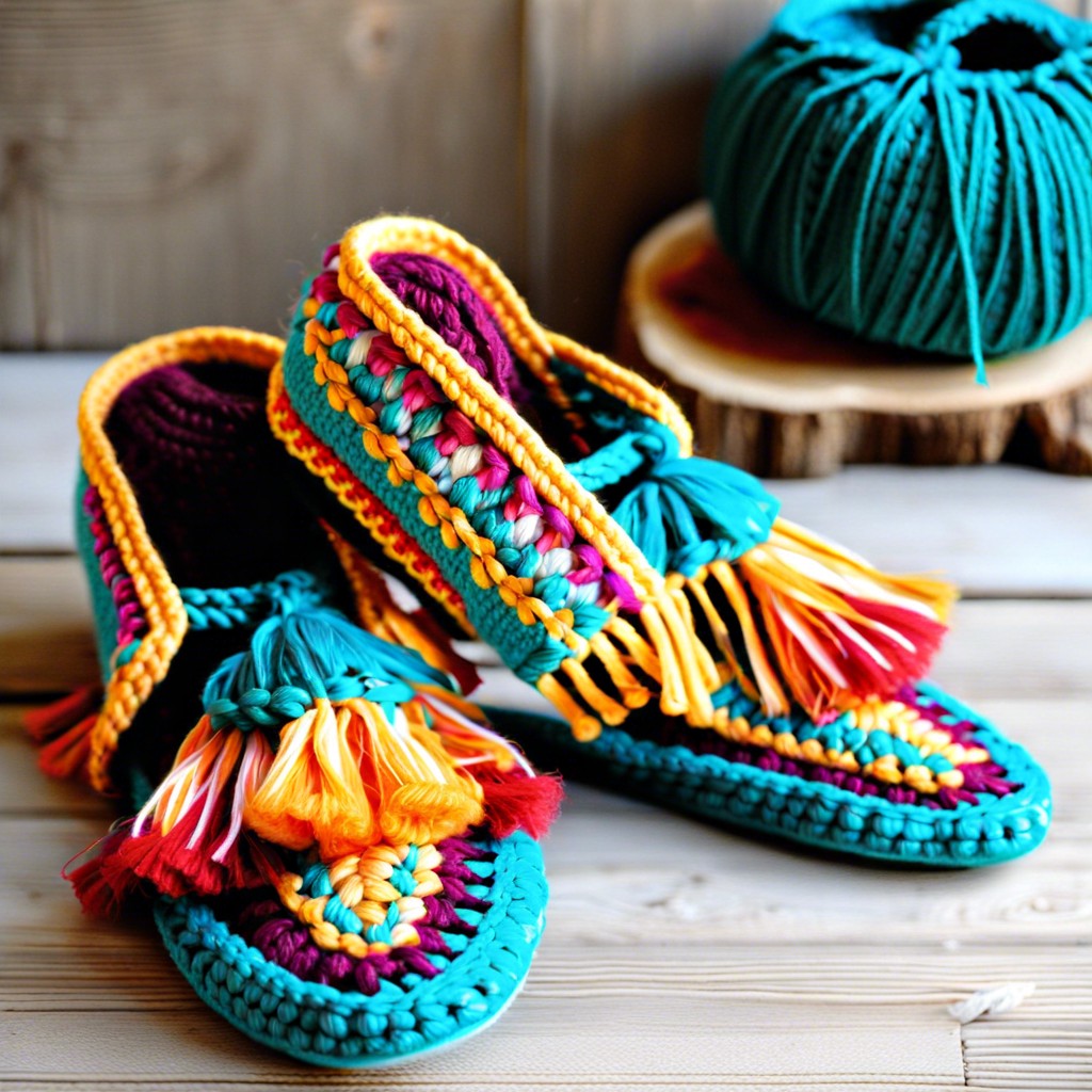 bohemian fringe slippers