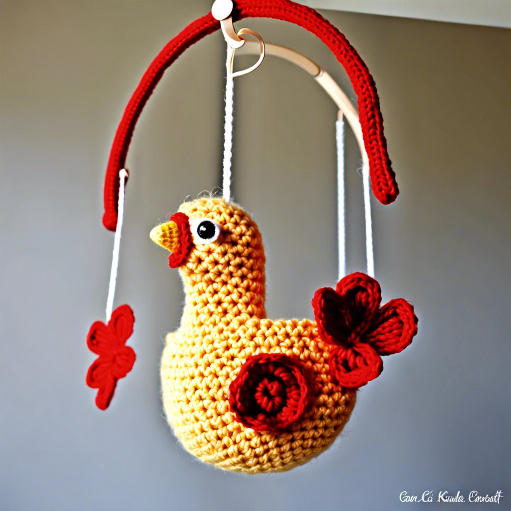 chicken themed baby mobile