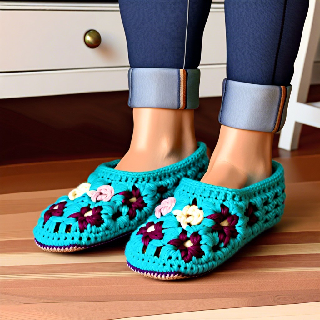 classic granny square slippers