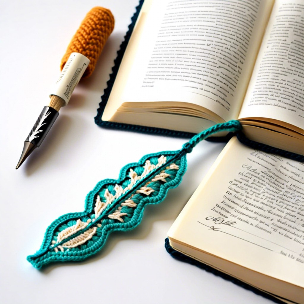 feather shaped bookmark