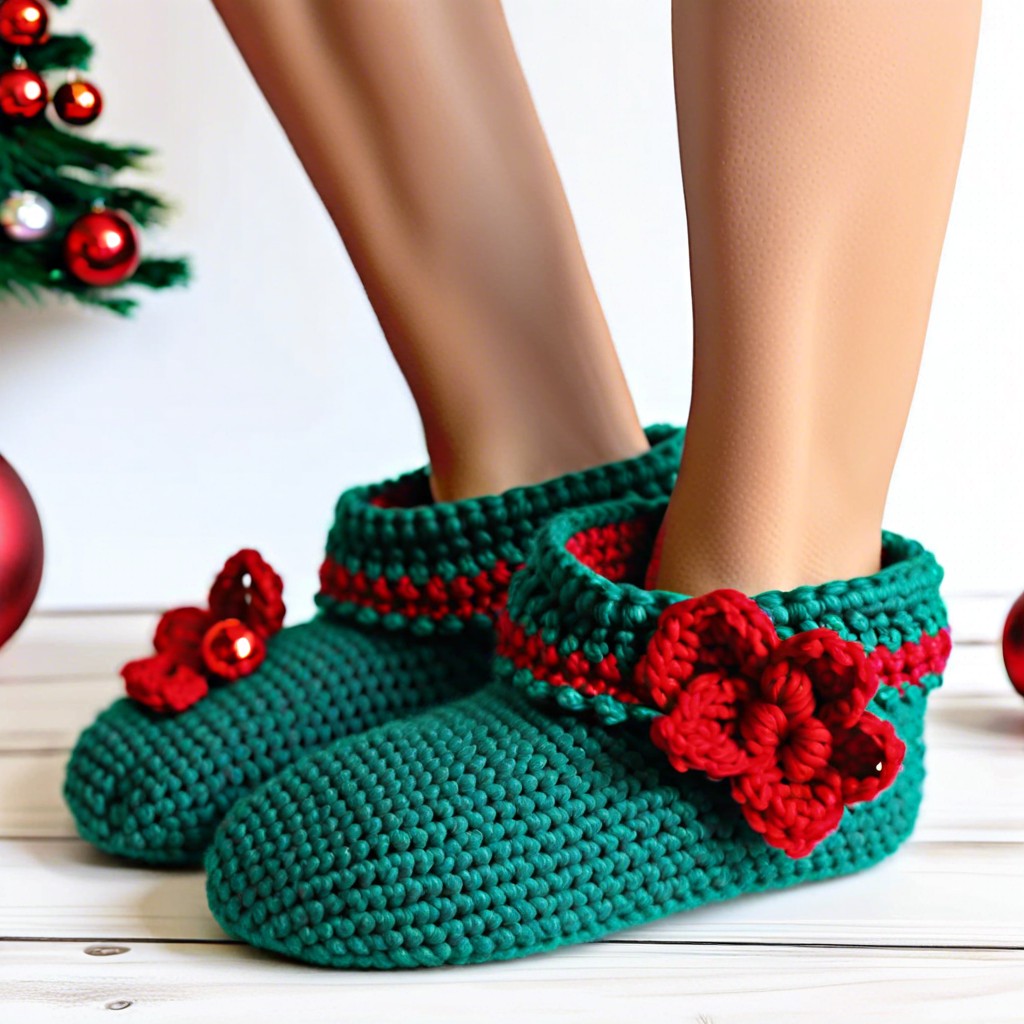 festive holiday theme slippers
