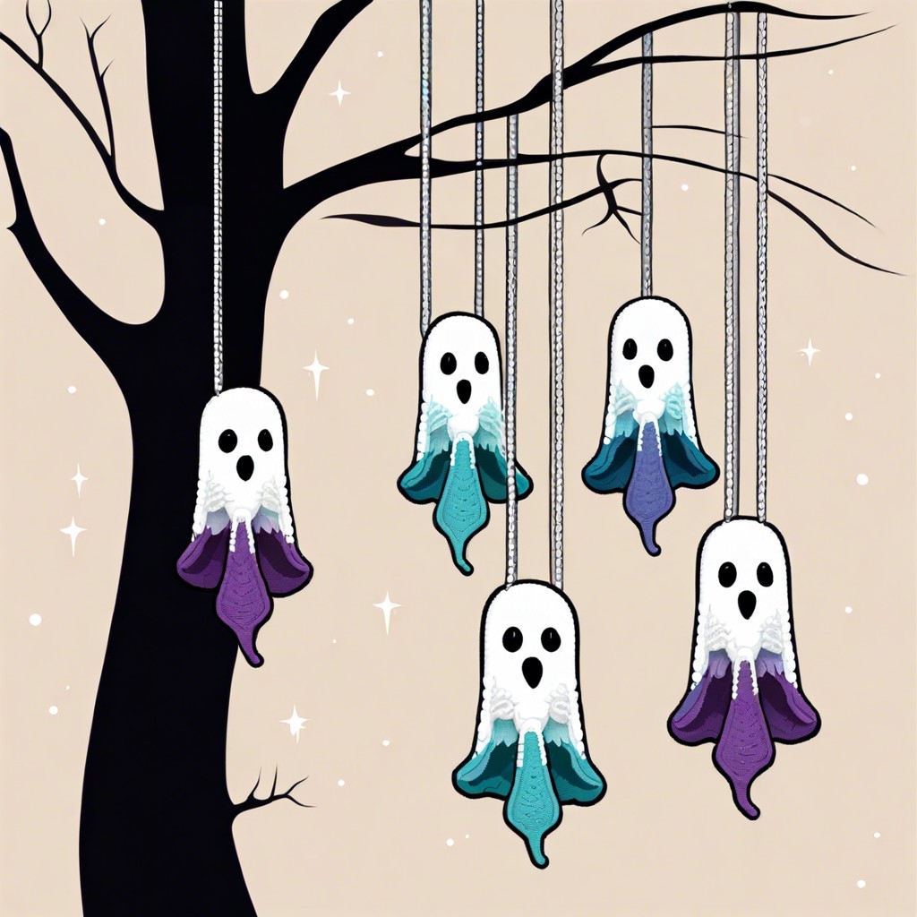 miniature hanging ghosts