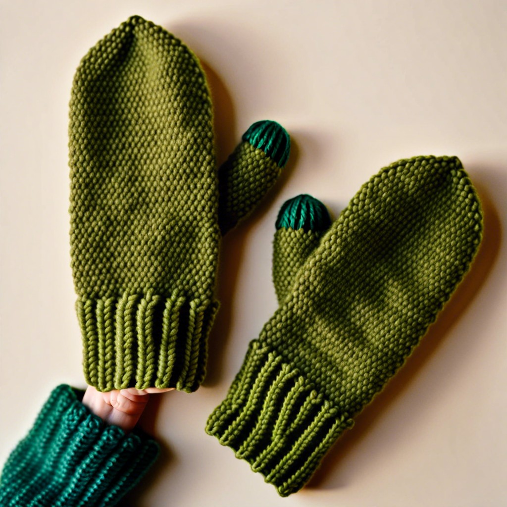 moss stitch mittens