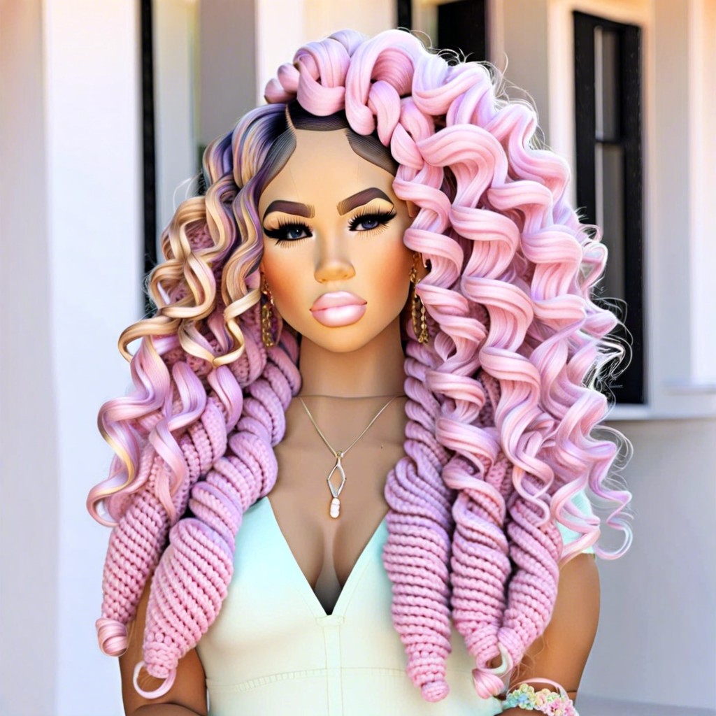 pastel crochet curls