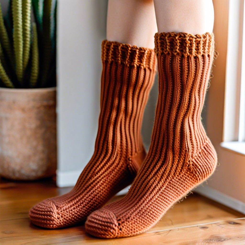 ribbed crochet socks