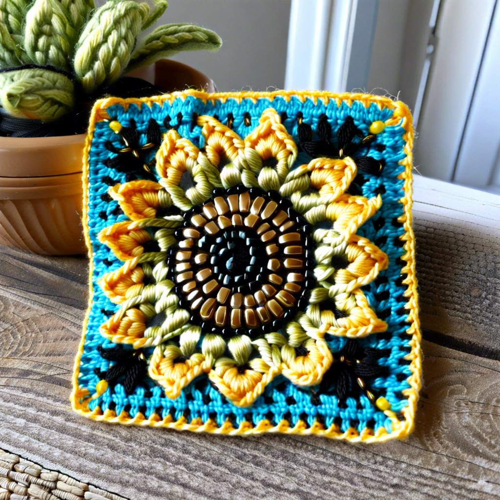 sunflower with beaded center