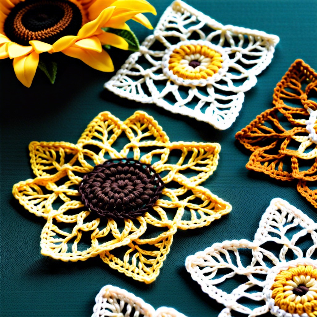 vintage sunflower lace square
