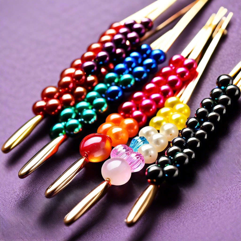 beaded hair sticks