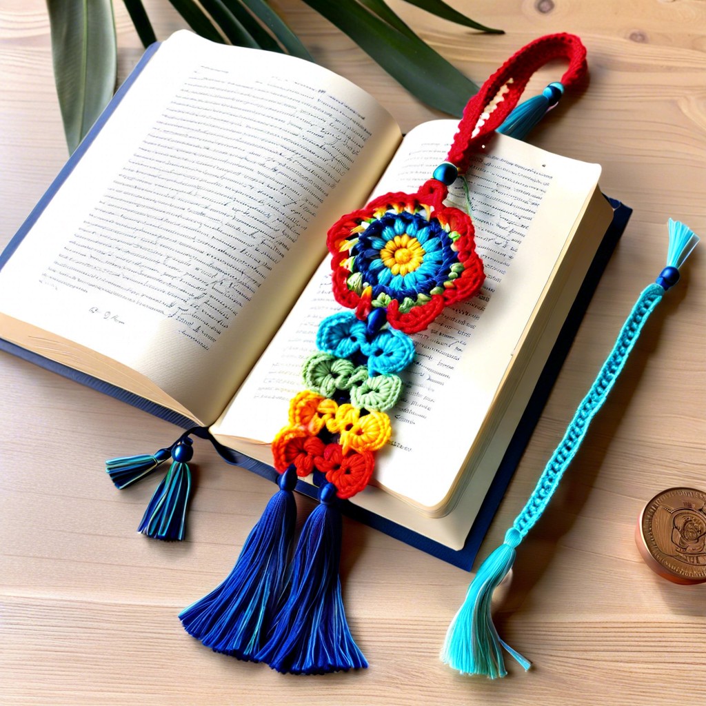 crochet bookmark with tassel