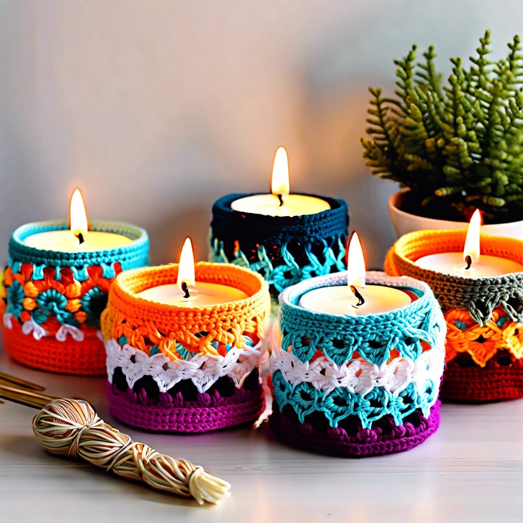 crochet candle holder wraps