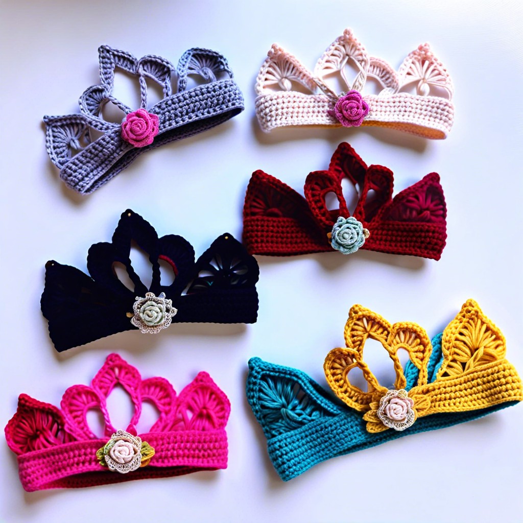 crochet crown headbands