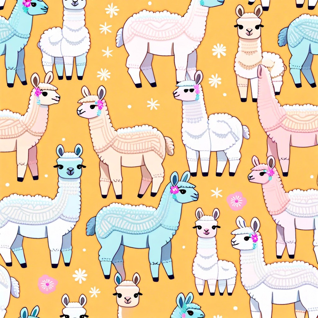 cute pastel alpacas