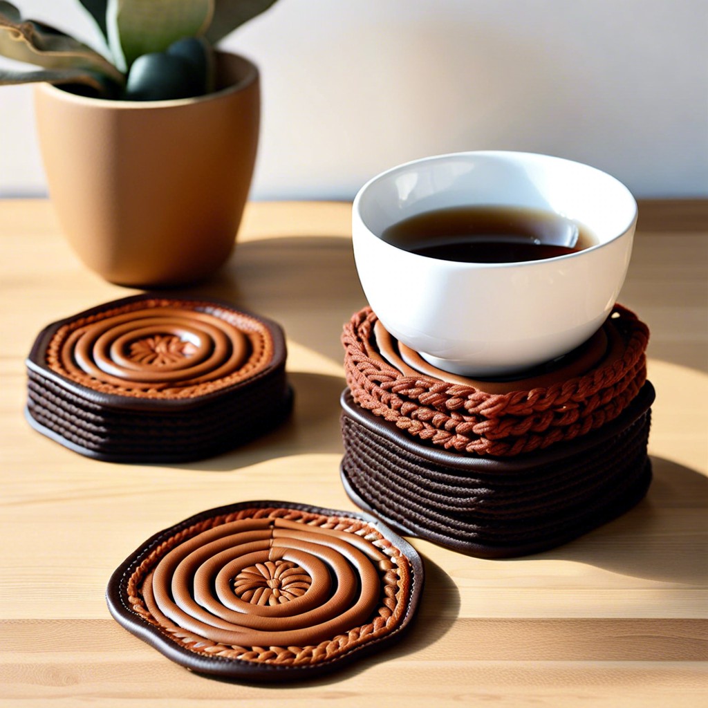 faux leather coasters