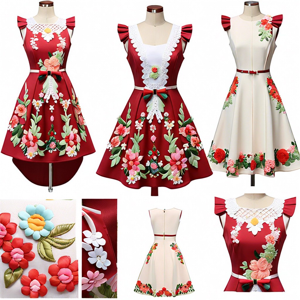 floral applique picnic dress