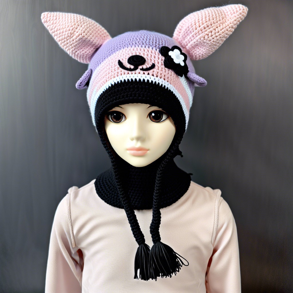 kuromi themed beanie hat