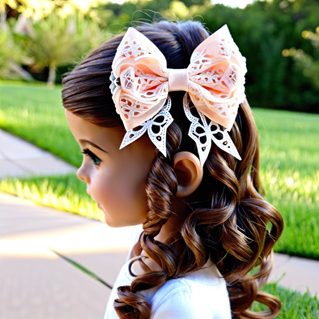 lace hair bow clips