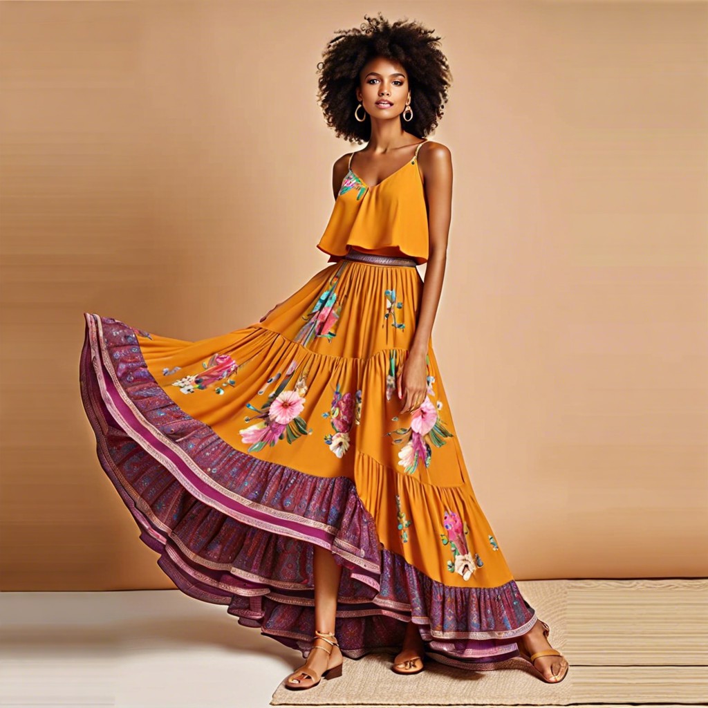 layered skirt bohemian dress