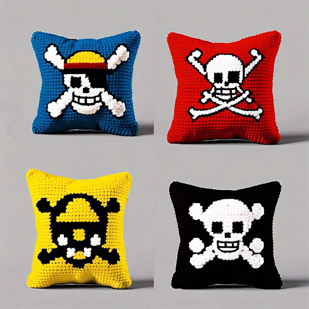 one piece pirate flag throw pillow