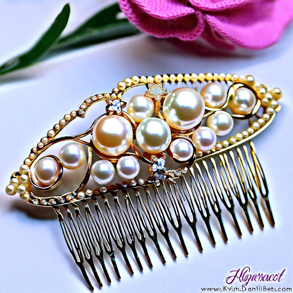 pearl embellished hair combs